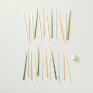 25pc Mini Taper Wishing Candles with Ceramic Holder – Hearth & Hand Magnolia